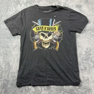 Bravado Guns N Roses Skull Top Hat T-Shirt Mens Medium Black Rock Band Distress